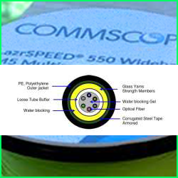 6Core 50/125XG OM4 Fiber Optic Cable, Outdoor Armored 0