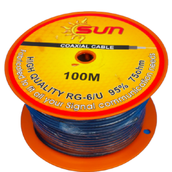 Coaxial Cable RG6/U 95% 75 Ohms ยี่ห้อ SUN 0