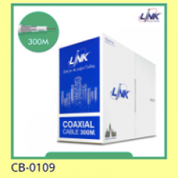 LINK CB-0109 RG 6/U Cable White Jacket, 60% Shield STANDARD 300m./Pull Box. 0
