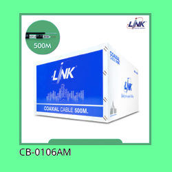 LINK CB-0106AM RG 6/U Outdoor Cable Black PE Jacket w/Messenger 0