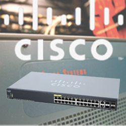 Switch “Cisco” 350X Series 24G PoE+/4SFP+ or 2SFP+ + 2(10G) 0
