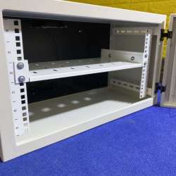 19" WALL RACK CABINET DOUBLE SECTION 6U DEEP 50 CM พร้อมพัดลมและชั้นวาง 1 ชุด